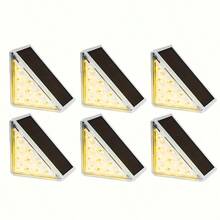 2/6pcs Solar Powered, 13LED, Sunlight Sensor Outdoor Waterproof Creative Solar Step Lights, Stair Tread Lights, Pathway Lights, Patio, Garden, Christmas Decor