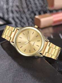 1/2/3/4/7 Stücke - Luxus Damen Quarz Uhr, Damen Edelstahl Ultradünn Mode Uhr, rundes Ziffernblatt, elegant und modisch, passend zu Alltagskleidung, vielseitige Damen Uhr für verschiedene Anlässe geeignet.