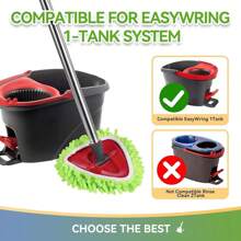 2025-New 2 Pack Reusable Microfiber  Pads Compatible   EasyWring Triangle ,Elastic  Head Replacement For Deep Clean,Hine Washable  Refills - 2 Pack - 查看 2