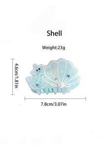 1 Stück Damen 7,8cm/3,07 Zoll Haarspangen in Muschelform aus Plastik mit Strass-Verzierung in Rosa, Blau, Gelb, im Ozeanstil, große, niedliche Größe, leicht, Accessoires für Alltag, Lässig, Party, Pendeln, Reisen, Pferdeschwanz, Gesichtswäsche, Make-up, Feiertage, Partys, Pendeln, Urlaub. Ideal zum Stylen von Dutt oder Pferdeschwanz, ein tolles Outfit-Accessoire, passend zu verschiedenen Looks, Muttertagsgeschenke Haaraccessoires elegante Haarklammern Damen