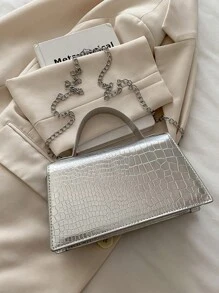 Bolso de mano tipo clutch con estampado de cocodrilo de moda 2025, cartera larga de mujer, bolso pequeño