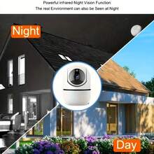 家庭安全摄像头，通过智能手机远程控制，360°全覆盖室内摄像头，WiFi，1080P 高清，夜视，人工智能运动检测，双向音频，USB 供电 - 白色 - 查看 6