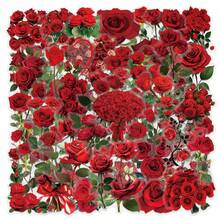 62Pcs Rose Stickers Pack, Aesthetic Stickers For Suitcase, Journal, Scrapbook, Water Bottle, Laptop, Computer, Skateboard, Notebook,PET Transparent Sticker