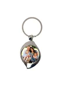 1pc Custom Silver Stainless Steel Bottle Opener Keychain, Custom Halloween Gift, Christmas Gift Keychain, Custom Metal Keychain, Customizable Picture Bottle Opener Keychain, Perfect Gift For Father, Boyfriend, Christmas Gift, Valentine's Day Gift