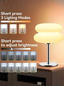 面包形夜灯家居装饰 - 触摸控制 USB 可充电氛围灯，适用于床头咖啡桌、面包店主题卧室装饰