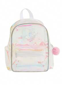 1pc Transparent Heart Design Backpack - Made Of PVC, Multiple Compartments And Practical Pockets, Zipper Closure, Travel & Everyday Use - Fashionable Accessory, Secure Zipper Closure - Multicolor - View 9