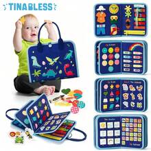 Tinabless 1 件蒙特梭利玩具，适合 3 岁女孩生日礼物，学龄前学习活动，益智幼儿复活节篮子填充玩具，适合 3-4 岁女孩的旅行玩具，适合两岁儿童的礼物 - 彩色 - 查看 9