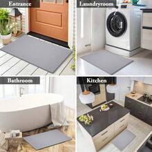 Green And White Outdoor Rug, Buffalo Plaid Porch Mat ,24"X16" Mat With 30"X18" Non Slip Rubber Backing, Easy To Clean, Low-Profile Floor Mat For Front Door Living Room Bedroom Office Dorm Home Decor Kitchen, Made In USA - Hồng Trắng - Xem 7