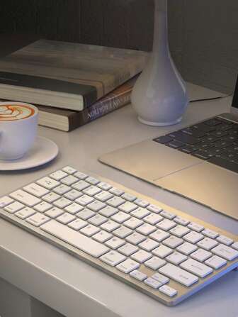 78键迷你便携式无线蓝牙键盘，适用于电脑和平板电脑，办公键盘，几秒钟内实现无线控制（请密切关注产品描述。）