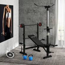 SPORTNOW Ensemble d'haltère 20 kg, kit barre de musculation pavec oignée antidérapante, exercices de fitness entraînement à la maison et gym, poids réglable, charge max. 50 kg, noir - Noir - Voir 9
