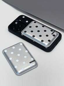 Minimalist Polka Dot Niche Magnetic Card Holder Case, Magsafe Leather Card Slot