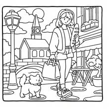 1pc CAT&CHILL Puzzle Stress Relief, Adult Coloring Book, Content Containing Girls And Pet Friends Making Pizza, Drinking Afternoon Tea And Taking Photos And Other Comfortable Scenes, The Pattern Is Exhaust And The Lines Are Clear, Coloring Book, Back To School, School Supplies, Bestie Gifts