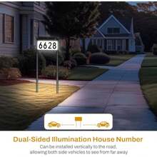 Solar Address Signs For Yard, Dual-Sided Illumination Solar House Numbers For O - 1 - View 5