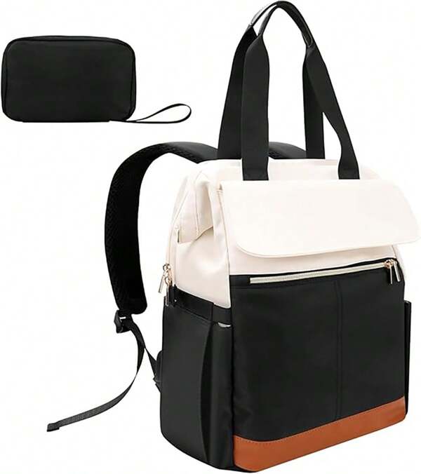 Sac à dos pour ordinateur portable 15,6 pouces pour femme, avec plusieurs compartiments, élégant et étanche, idéal pour le travail, les études et les voyages.