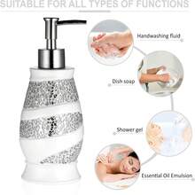 Luxury Bathroom Accessories Set, 4pc Sinatra  Soap Dispenser, Tumbler, Toothbrush Holder & Soap Dish, Modern Classic  Glass White Design - Sinatra White - View 4