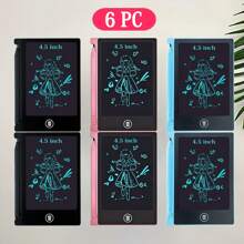 [迷你电子] 24 件迷你液晶手写板 4.5 英寸电子涂鸦板可擦除涂鸦板可重复使用儿童生日礼物 黑色、粉色、蓝色