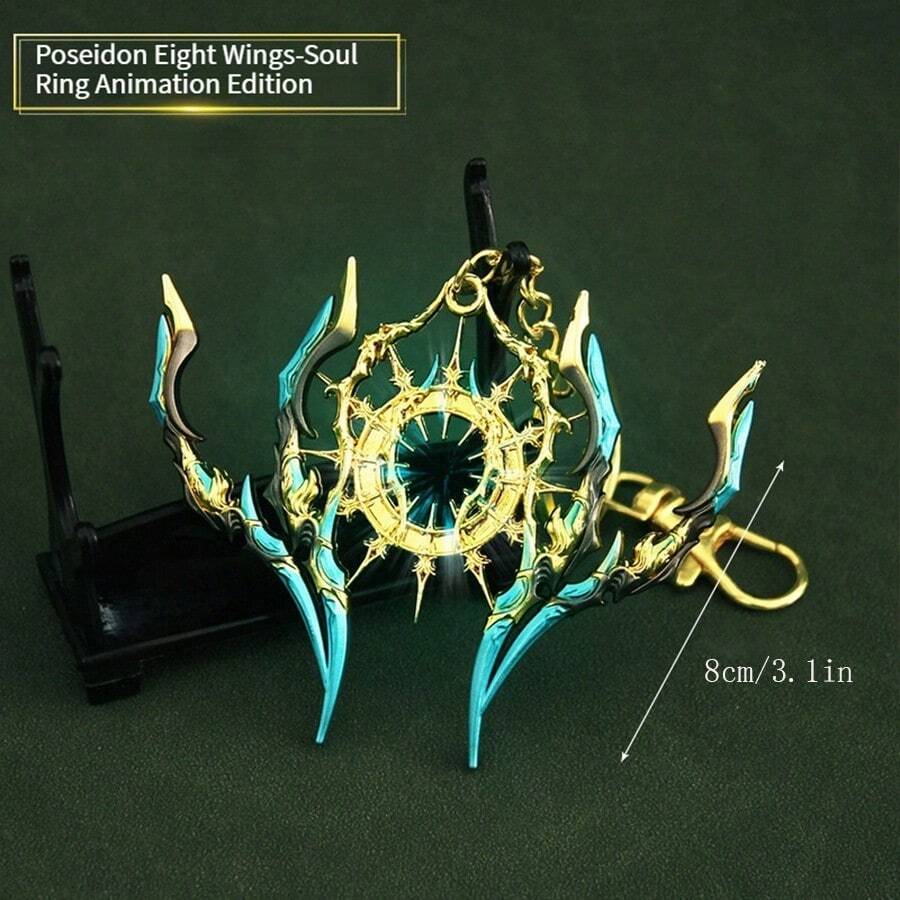 New Douluo Dalu Anime Peripheral - Sea God's Eight-Winged Soul Ring Metal Hanging Decoration, Collectible Item - Birthday Gift, Gift, Perfect Gift