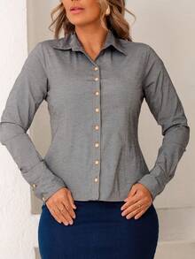 Women Blouses - 灰色 - 查看 10