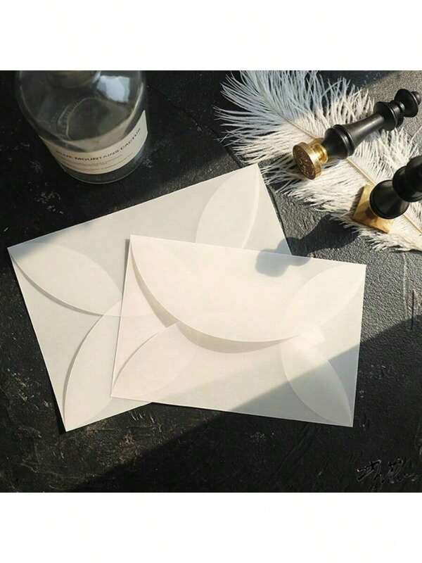 10/20 piezas Sobres de velarte de esquinas redondeadas, caparazón transparente escarcha, cubiertas de sobres de papel grueso, adecuado para amantes de los planificadores, personas de negocios, embalaje de regalos, archivo de oficina, almacenamiento de materiales de planificador, embalaje de regalos, correo diario, protección de documentos, almacenamiento de materiales, embalaje de regalos, almacenamiento de cartas, día del maestro, cumpleaños