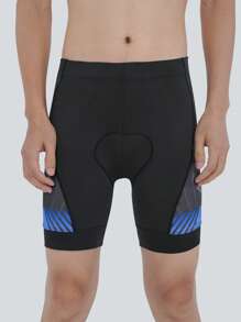 Men's High Performance Cycling Shorts With Pockets & Zipper, Printed, Elastic, Padded & Shock-Absorbing, Suitable For Mountain Biking And Road Cycling, Comfortable For All Seasons