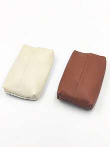 1 PC PU Leather Tissue Box (Beige/Gray/Brown/Khaki) – Nordic-Style Soft Leather Desktop Tissue Holder For Living Room, Bedroom, Study, And Home Use - Multicolor - View 14