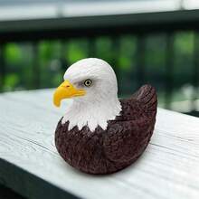 Figuras de resina de pato, lindas esculturas de búho, pequeñas criaturas, decoraciones para el hogar, la oficina y el jardín. - Negro - Ver 4