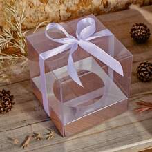 12pcs Foldable Transparent Plastic Gift Boxes, Suitable For Christmas Gifts, Christmas Decorations, Wedding Decorations, Party Favors, Birthday Decorations, And Gift Displays