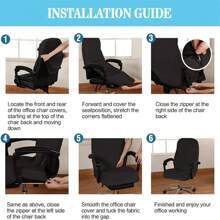 3 件/套弹性电脑办公椅套，带 2 个扶手套，柔软通用办公椅套，可拆卸可洗防尘银狐绒椅套，带拉链