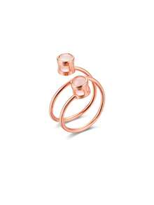 Anillo de proyección personalizado con 2 fotos, joya minimalista de acero inoxidable con bucle de puntos dobles en proyección, regalo exclusivo para amantes en el Día de San Valentín, joyería conmemorativa - Plateado - Ver 8