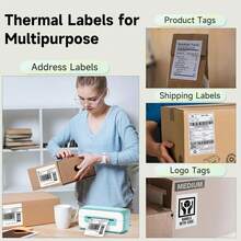 Phomemo 4"X6" Direct Thermal Printer Label, Shipping Labels Compatible With Phomemo, Rollo, Jadens, Nelko , Thermal Labels For Address, Mail, Product Logo Labels, Commercial Grade,White,1000 Sheets - Trắng (1000 tờ) - Xem 5