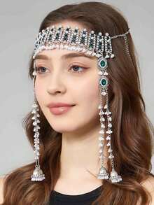 1 chiếc dây đeo đầu kiểu Ả Rập Boho cổ điển, bản lớn, thích hợp cho tiệc tùng, tiệc chiêu đãi, đám cưới, phù dâu, làm quà tặng, phụ kiện tóc cho nữ. - Mạ oxy hóa - Xem 21