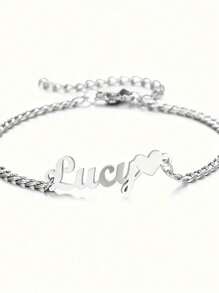 1 Piece Custom Name Bracelet Girl Custom Name Bracelet, Valentine's Day Gift, Ideal Gift For Him Anniversary, Birthday Gift (Customization In English Only), Very Suitable For Couples, Family, Birthdays, Anniversaries, Mother's Day And Other Special Occasions