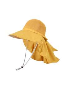 1 Stück Damen Sonnenhut mit Großem Schirm, Sommer Outdoor Hut mit breiter Krempe zum Sonnenschutz - Fischerhut - Übersicht 13