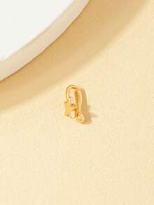 1pc Metal Star Nose Clip, Minimalist Fashion Suitable For Daily Wear - Yellow Gold - View 2