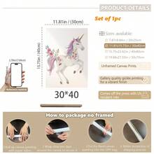 1pc Baby Room Decor Nursery Wall Art.Unicorn Mural, Unicorn Kids Room Decor, Girls Bedroom Mural, Whimsical Unicorn Poster, Kids Room Digital Wall Art, Playroom Decor, Toddler Room Prints, Eclectic Nursery Wall Art.Baby Nursery - Cute And Playful Children's Decor.Various Sizes 20-70cm, Framed Or Unframed Available, Perfect For Baby Room Decor.Home Decor, Summer Wall Art - Multicolor - View 24