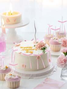 20个粉色丝带蝴蝶结蛋糕装饰，简约蝴蝶结装饰，家居装饰配件，适用于家居装饰、婚礼、派对、烛光晚餐、节日礼物、烘焙甜点、毕业蛋糕、圣诞装饰