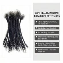 0.4cm Width Dreadlock Extensions 12 Inch 30 Strands 100% Permanent Loc Extensions Human Hair With Curly Ends Natural Black Curly Locs Human Hair Can Be Dyed Bleached 12inch30strands 01 - 1B - View 2