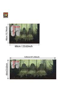 1 pièce Tapis antidérapant de salle de bain avec motif de citrouille fantôme d'Halloween, en matériau de cachemire artificiel, avec décoration moelleuse, convient pour les portes, les salles de bain, les cuisines et autres occasions, lavable en machine, antidérapant, décoration quotidienne, peut être offert en cadeau