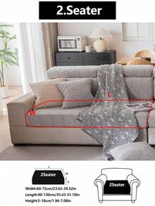 1pc Stretch Sofa Cover, Non-Slip Full Coverage Sofa Seat Cover, Suitable For All Seasons, Fabric Thickened Sofa Slipcover, Machine Washable, Dust-Proof, Pet-Friendly, Decor For Bedroom, Office, Living Room, Fits L-Shaped Sofa And 1/2/3/4 Seater