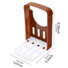 1 件紧凑型折叠面包切片机，可折叠面包切刀指南，用于自制面包、奶油卷和三明治的厨房配件，耐用 PP 材质，不带电，适合家庭和户外使用 - 彩色 - 查看 11