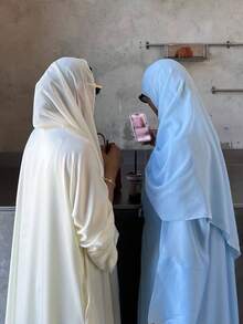 1pc Women's Satin Style Dress. This Elegant Dress Also Comes In A Long Abaya Version, Suitable For Daily Wear And Special Occasions. - Apricot - View 4