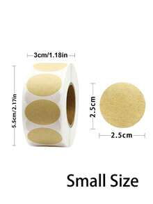 500张/1卷天然牛皮纸圆形不干胶标签分项牛皮纸圆形不干胶标签圆点贴纸1英寸圆形空白车库价格贴纸牛皮纸编码标签标签棕色天然信封封条分项名称贴纸（多种款式可供选择）旅行户外贴纸配件旅行用品一次性用品 - 白色 - 查看 2