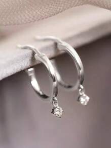 1 Pair Elegant Cubic Zirconia Waterdrop Earrings For Teens, Suitable For Daily Decoration, Party Jewelry Or Birthday Gift