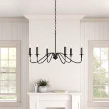 1pc Vintage Iron Branches Pendant Light, 6 Lights, Black/Gold, Modern Living Room Chandelier, Industrial Style Farmhouse Pendant Lamp, Suitable For Indoor Decoration, Living Room, Bedroom, Dining Room, E14 Bulb Socket, AC85-265V, D88cm/35 Inch (Bulbs Not Included)