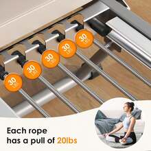 DlandHome Máquina reformadora de Pilates, reformador de Pilates de interior con resortes de aleación de alta resistencia, reformador de Pilates plegable para gimnasio en casa - Actualización Beige Plus - Ver 3