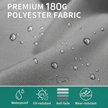 mteryoing 13FT Outdoor Umbrellas For Patio, Double-Sided Rectangular Patio Umbrella Market Umbrella With Base Waterproof And Windproof Fade Resistant Canopy For Deck Pool Garden Backyard - Grey - View 10