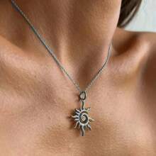 1 pièce Collier pendant délicat à rayons de soleil simples pour femmes - bijou pour port quotidien