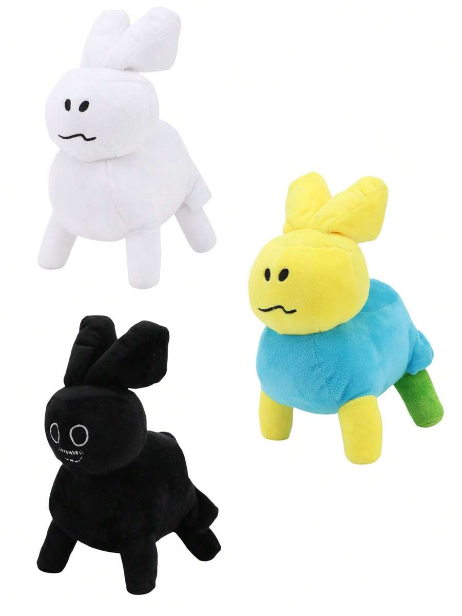 25厘米/9.84英寸 Forsaken Gubby 毛绒玩具 Noob 三角耳兔毛绒动物玩偶装饰创意礼物儿童生日派对家居女孩房间装饰游戏收藏品 - 彩色 - 查看 1