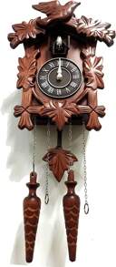 Cuckoo Clock Vintage Large Wooden Wall Clock Handcrafted 13x9.5 Inch Brown