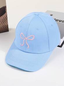 1Pc Y2K Style Bow Embroidery Baseball Cap, Adjustable Dad Hat, Cute Sweet Style Multipurpose Sun Hat Wear Cowboy Sport Baseball Cap, Vintage Embroidery Sun Block Outdoor Fashion Dad Hat Trucker Hat Women Girls - Pink - View 10